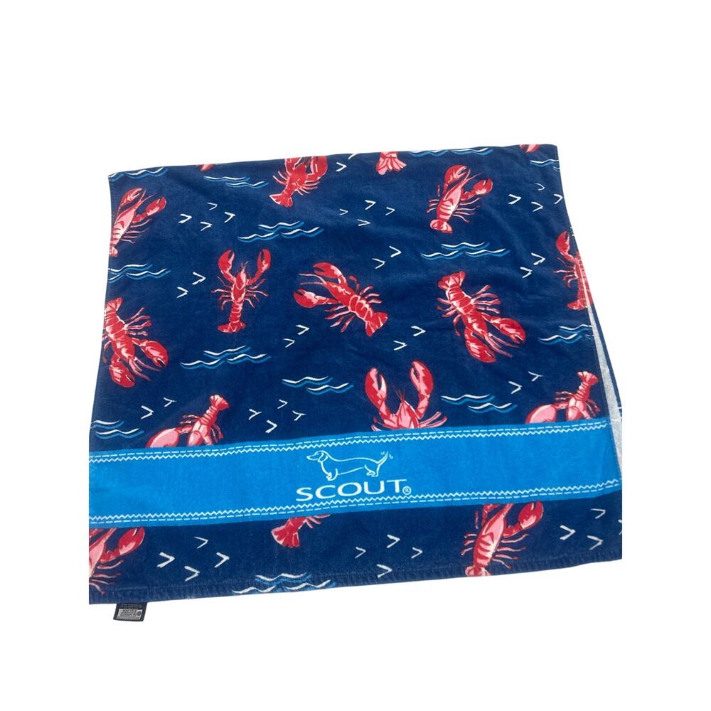 Scout Blue Red 100% Cotton Extra Large 60 x 35in Beach Pool Lobster Towel NWOT